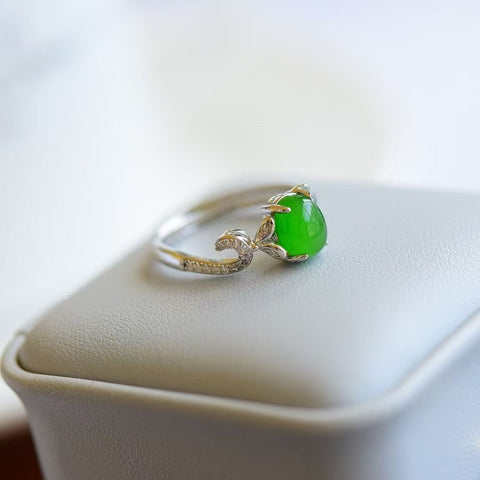 11150 Cincin Jasper Alami & nbsp; Ukuran 6 * 8mm yang terbuat dari batu giok perak 925 yang bersih, halus, dan hangat Sudah termasuk pajak pengiriman.
