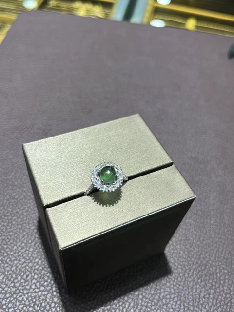 Cincin Giok Alami dari Perak 925 Ukuran 6,2 mm Giok bersih dan halus Sudah termasuk ongkos kirim dan pajak.