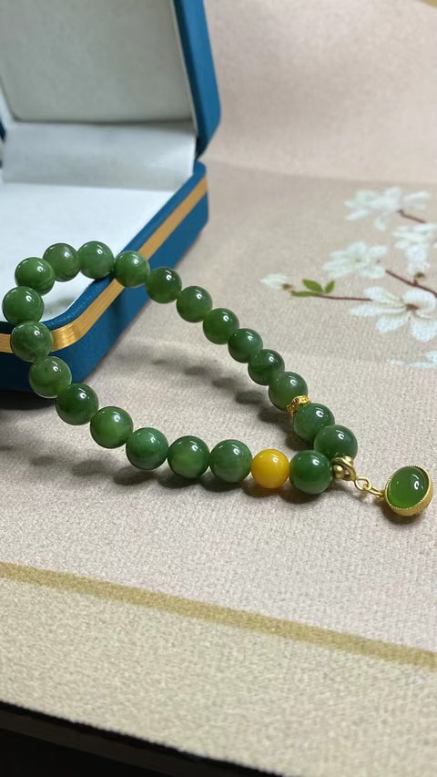 Gelang Jasper Alami dengan aksesoris cantik Ukuran 8mm Gaya Termasuk ongkos kirim dan pajak.