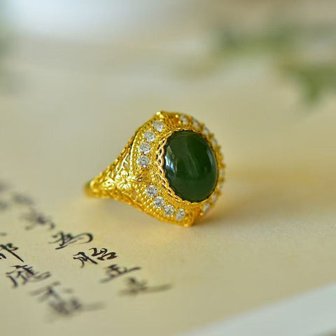 11563-2 Set Cincin Jasper Alami dari Perak 925 Ukuran 10 * 12mm Giok halus dan hangat, gaya yang indah, sudah termasuk pajak pengiriman.