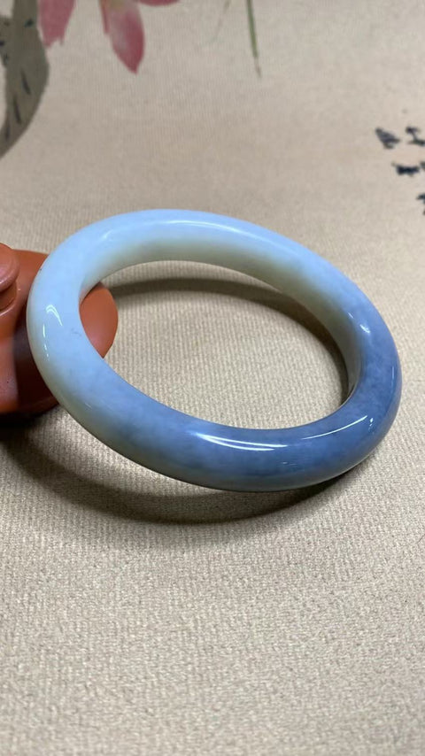 Gelang Giok Cui Alami Ukuran 61-63mm Ukuran 62.2mm Lebar Sisi 12.7mm & nbsp; Giok terjadi secara alami Pola acak termasuk pajak pengiriman