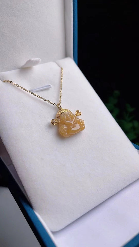 Bahan Batu Giok Kuning Tua Bahan Pit Kuning Alami Warna Khusus Ukuran Dasar Halus dan Hangat 1.5 * 1.6mm Pengaturan Emas 18k Pengiriman dan Pajak Sudah Termasuk