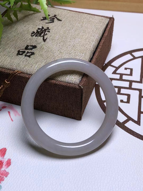 Gelang Garis Kecantikan Ungu Smokey Alami & Gelang & nbsp; Ukuran 53 * 9 * 9mm Giok terjadi secara alami Pola acak Termasuk Pajak Pengiriman
