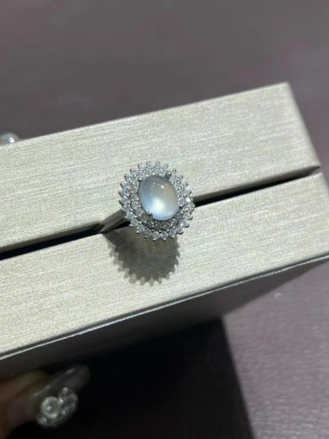 Cincin Giok Alami dari perak 925, bersih, halus dan hangat, ukuran 9 * 7mm, sudah termasuk ongkos kirim dan pajak.
