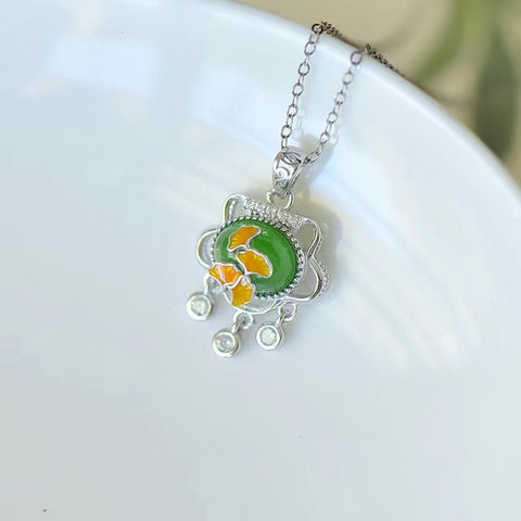 10832 Kalung Jasper Alami dalam 925 Perak Ukuran 7 * 9mm & nbsp; Giok itu bersih, halus dan hangat; Gayanya sangat indah & nbsp; Sudah termasuk ongkos kirim dan pajak.