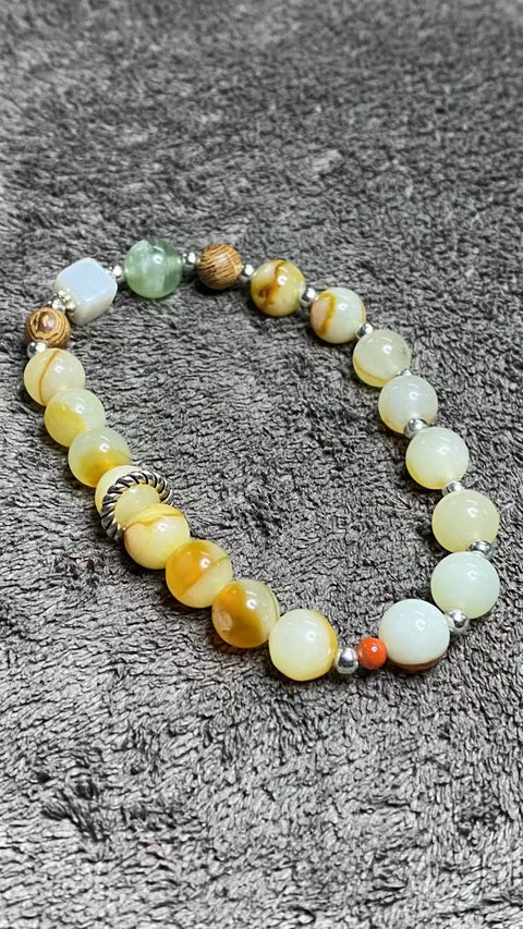 Gelang Giok Batu Giok Bunga Cui Giok Alami dengan Aksesoris Ukuran 8mm Giok Eksotis Sudah termasuk ongkos kirim dan pajak.