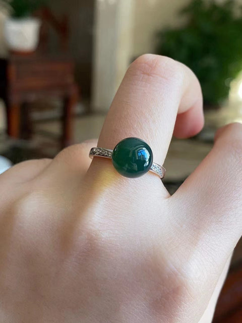 Cincin amber biru Meksiko 指🏻🏻 harga khusus 😋😋😋😋 Air dengan kemurnian biru tinggi yang elegan dan indah, pengaturan perak sterling S925, ukuran: 9mm, cincin yang dapat disesuaikan, sertifikat inspeksi nasional, kotak kado khusus Termasuk pajak pengiriman