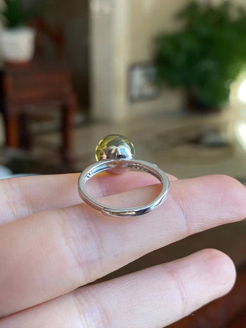 Cincin amber biru Meksiko 指🏻🏻 harga khusus 😋😋😋😋 Air dengan kemurnian biru tinggi yang elegan dan indah, pengaturan perak sterling S925, ukuran: 9mm, cincin yang dapat disesuaikan, sertifikat inspeksi nasional, kotak kado khusus Termasuk pajak pengiriman